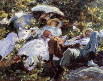 Group with Parasols A Siesta John Singer Sargent Oil Paintings